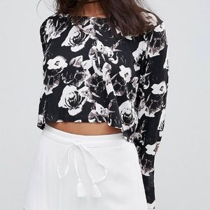 Rock & Religion Floral Frill Long Sleeve Sleeve Top